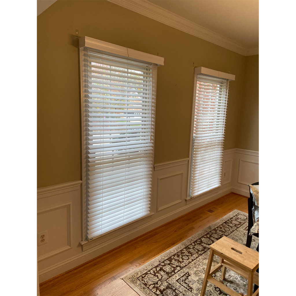 Norman Faux Wood blinds with valance, Alexandria, VA