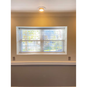 Norman Smart Privacy faux wood blinds. Gainesville, VA