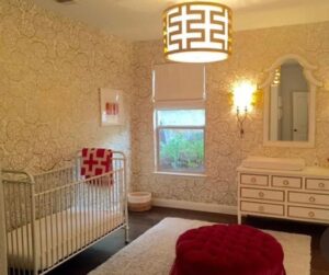 Roman Shades are a whimsical option for baby nursery window treatments